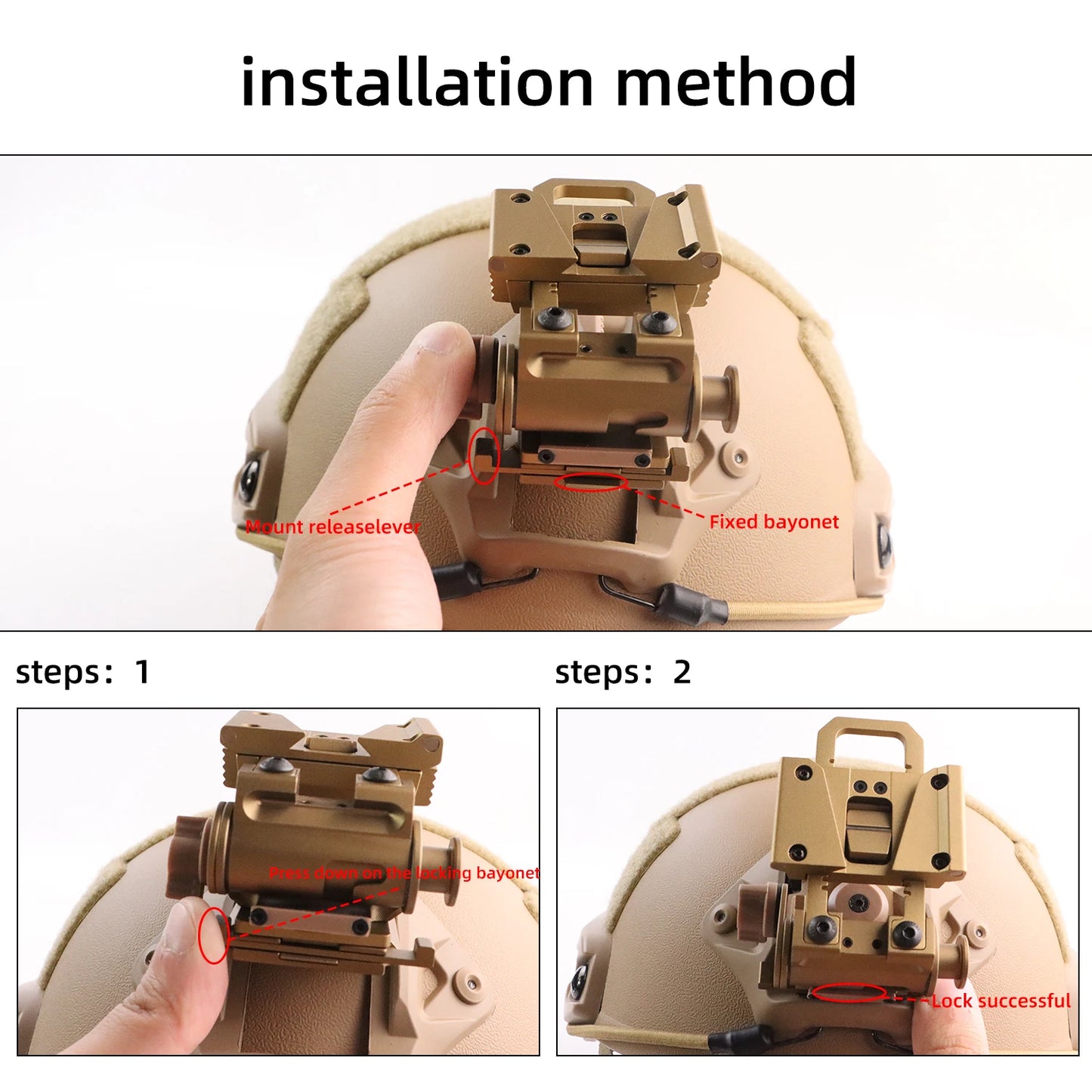 BOOIU Tactical Helmet Night Vision Mount for L4G24 PVS15/18 Metal Goggles Mount NVG Helmet Mount Helmet Combat Accessories