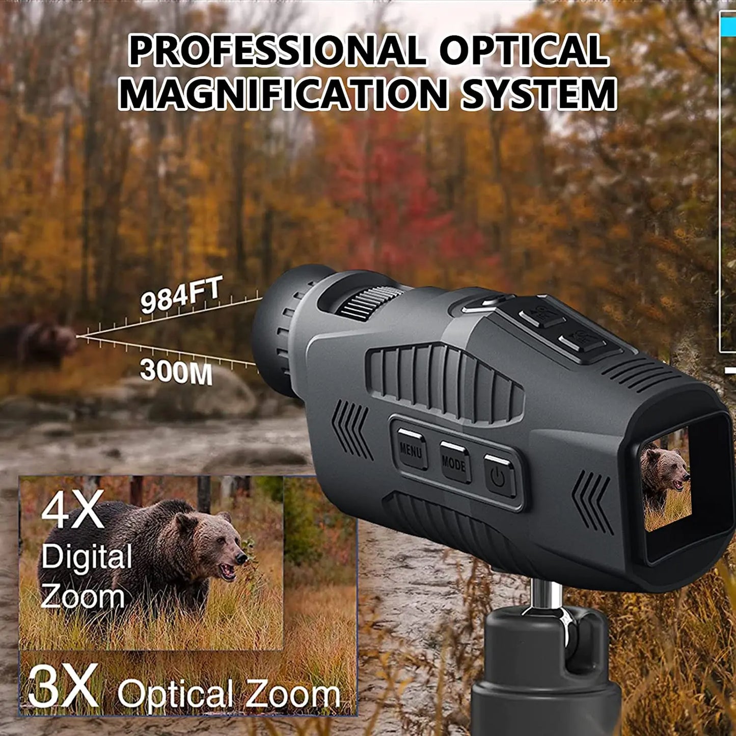 R11 1080P Monocular Infrared Night Vision Device Day Night Use Photo Video 5X Digital 300M Full Dark Viewing Distanc For Hunting