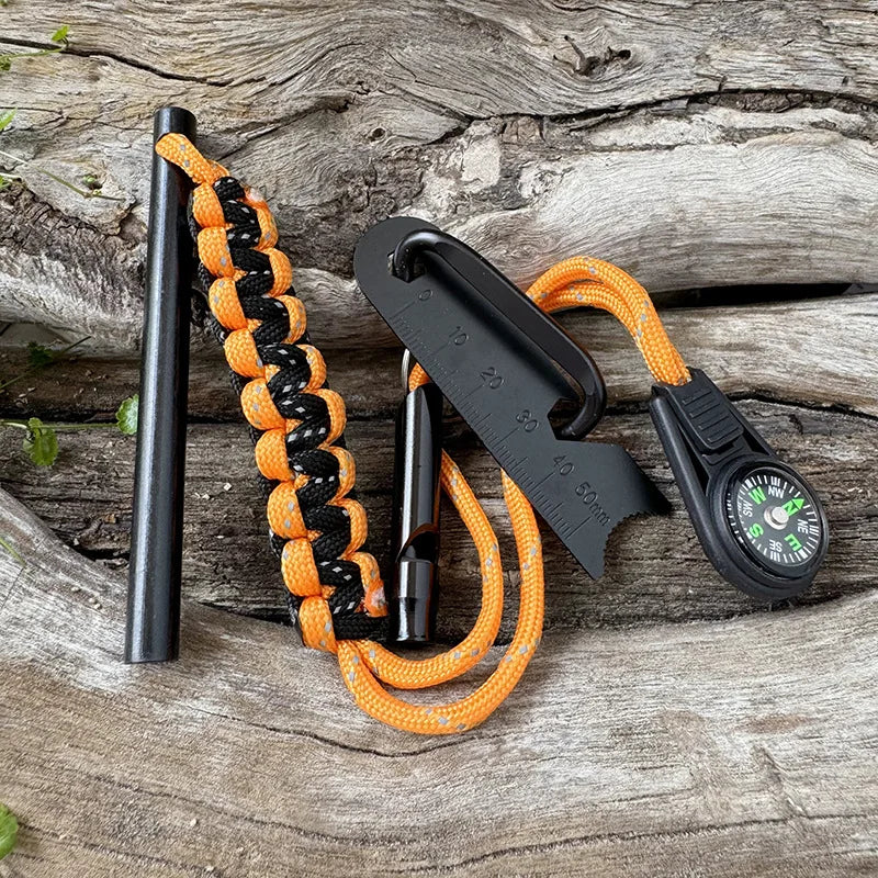 Bear Grylls Survival Fire Starter Magnesium Flint Rod, Portable Emergency Firesteel Kit Compass Whistle for Camping Hiking Tool