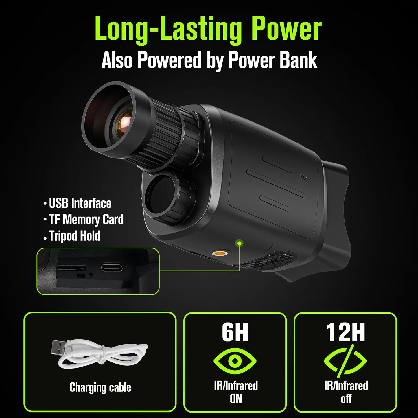 Monocular Night Vision Device 16X Digital Zoom 1080P HD Infrared Camera Hunting Telescope Outdoor Search Full Darkness 300m