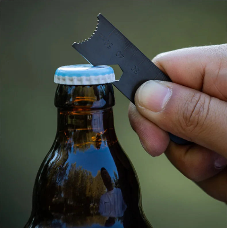 Outdoor Survival Flint Fire Starter with Wood Handle, Multi-Tool Magnesium Rod - Luminous Waterproof Camping Fire Stick