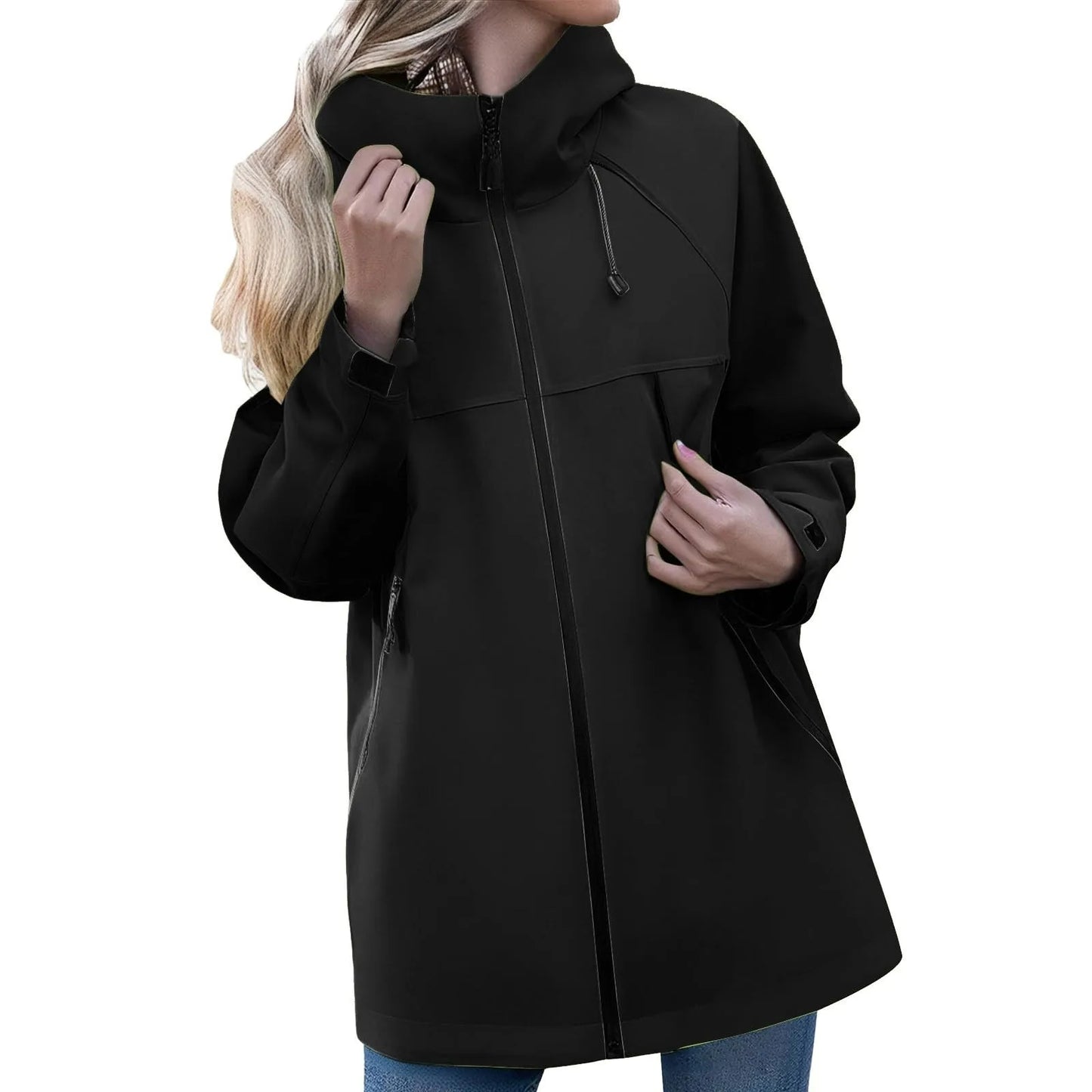 Women's Outdoor Jacket Casual Zipper Hooded Jacket Breathable Windproof Waterproof and Stain-resistant Mountaineering Clothing