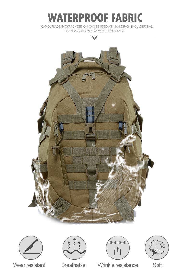 40L Tactical Backpack for Men Camping Hiking Backpacks Reflective Outdoor Travel Bags Survival Molle Climbing Rucksack Bag