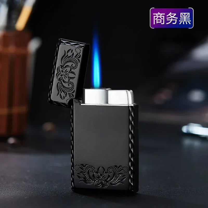 Windproof  Waterproof Metal Lighter Electroplated Dragon Embossed Pattern Red Fire Direct Cigar Lighter Men Smoke Accesoires