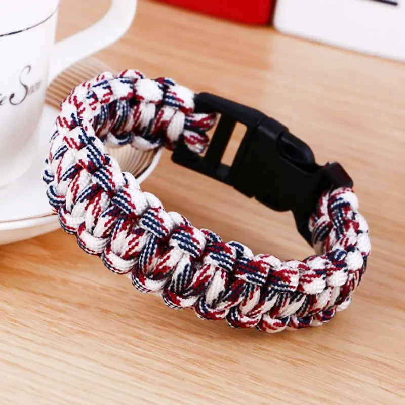 Men's New Outdoor Survival Paracord Bracelet For Men Camping Hiking Buckle Wristband Women Rope Bracelete Male Jewelry Gift