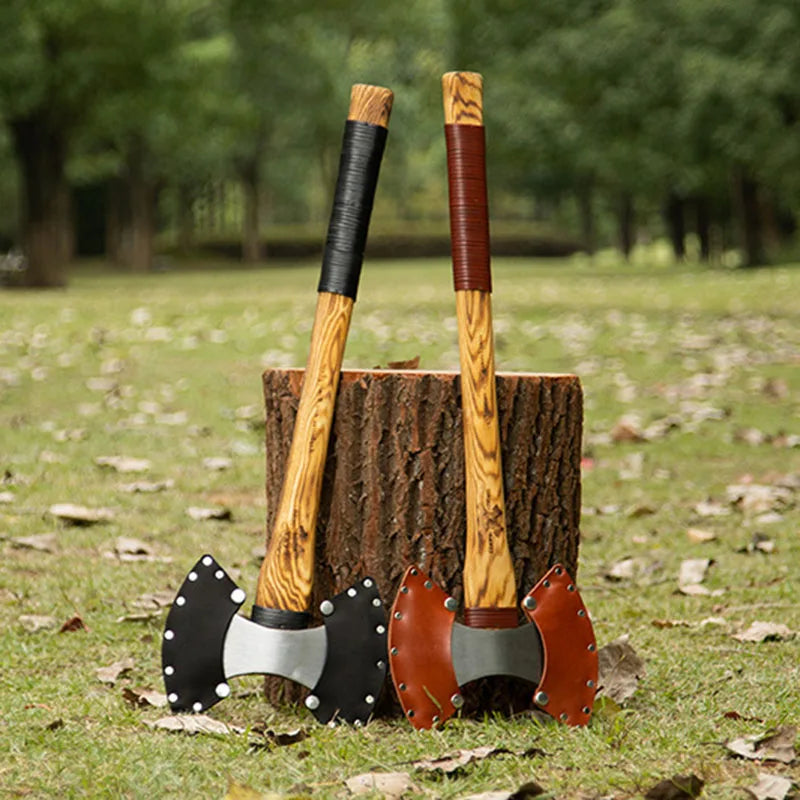 Double Edged Axe Outdoor Camping Survival Axes Woodworking Cut Firewood Hand Axe Multifunctional Fire Rescue Forging Axes