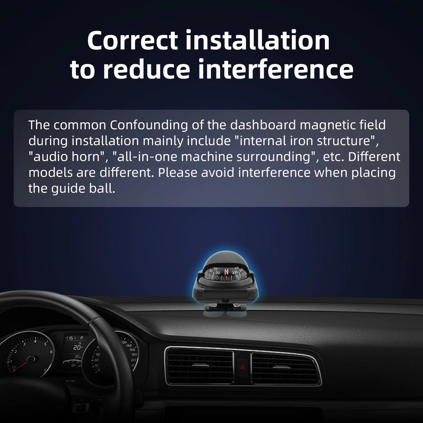 Multifunctional Compass Portable Compact Navigation Device Universal Outdoor High Precision Compass For Car Boat Moto Bicycle
