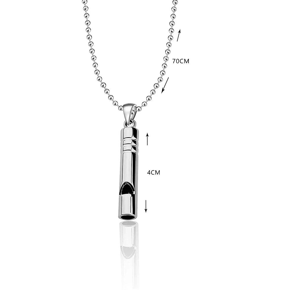 Simple Whistle Pendant Necklaces Emergency Survival Sweater Chain for Men Women Hip-hop Lovers Student Jewelry Gifts