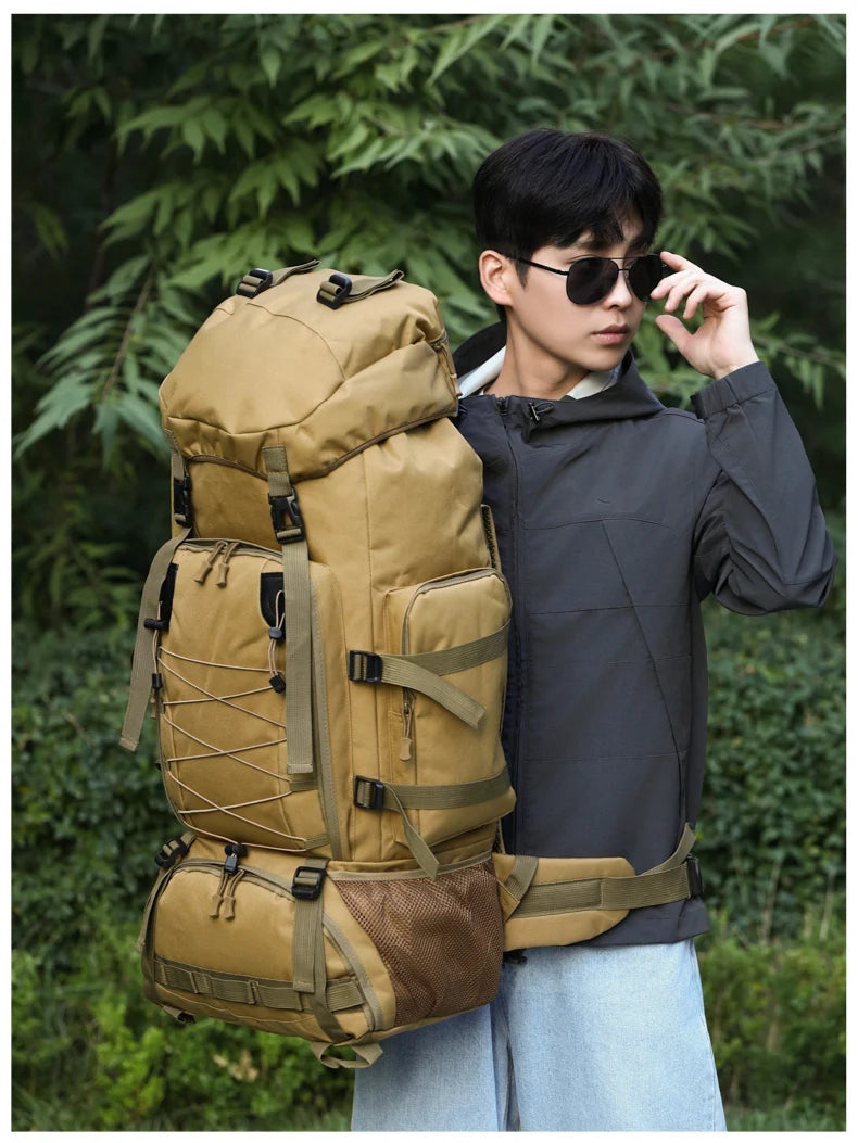 Tactical Climbing Backpack Large Capacity Travel Bag Outdoor Shoulder Camping Hiking Rucksack Men Women Mountaineering Backpack