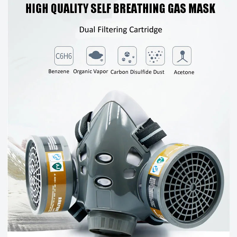 Electric Rechargeable Half Face Dust Gas Mask Portable Auxiliary Air Supply Respirator For Spraying Painting Polish Work Safety