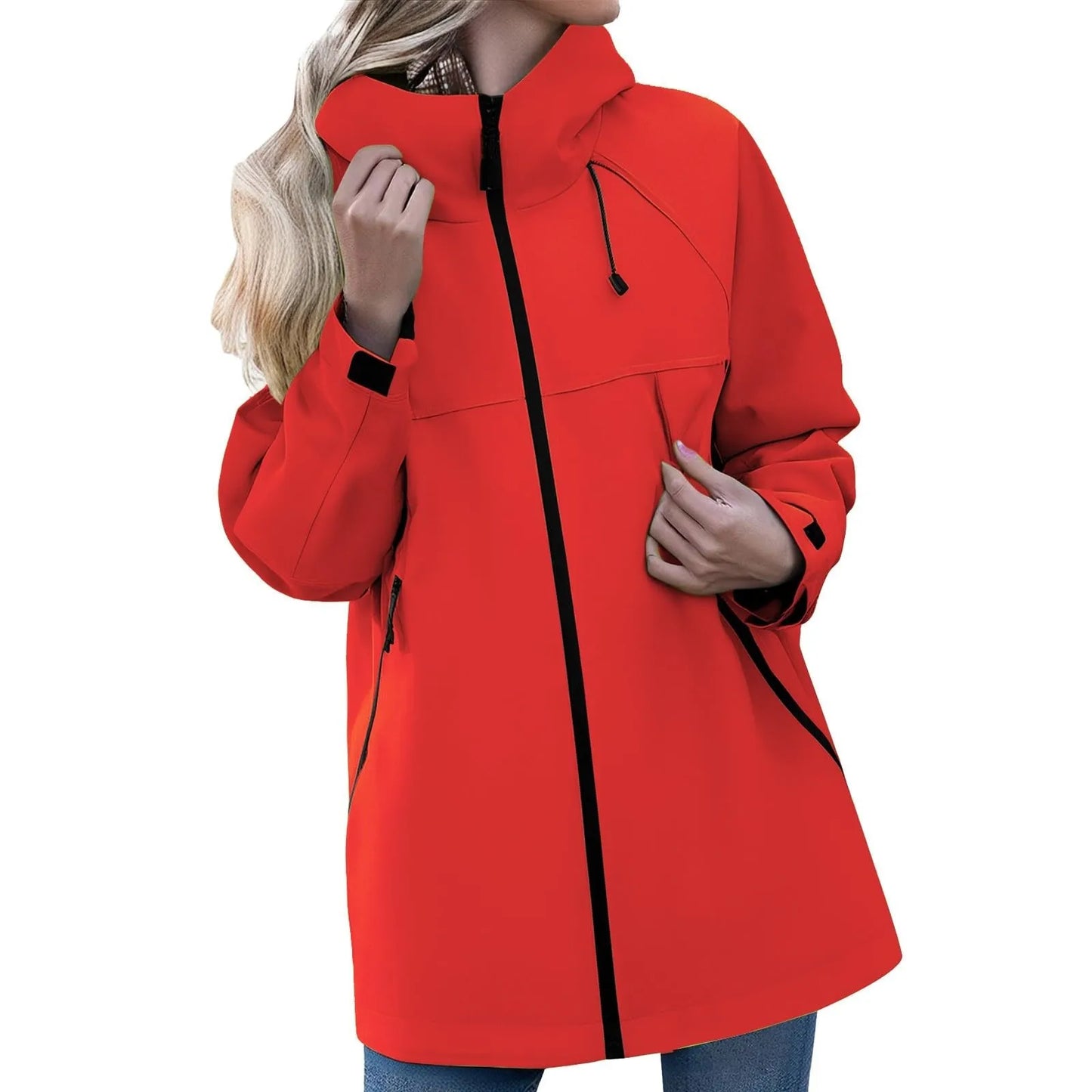 Women's Outdoor Jacket Casual Zipper Hooded Jacket Breathable Windproof Waterproof and Stain-resistant Mountaineering Clothing