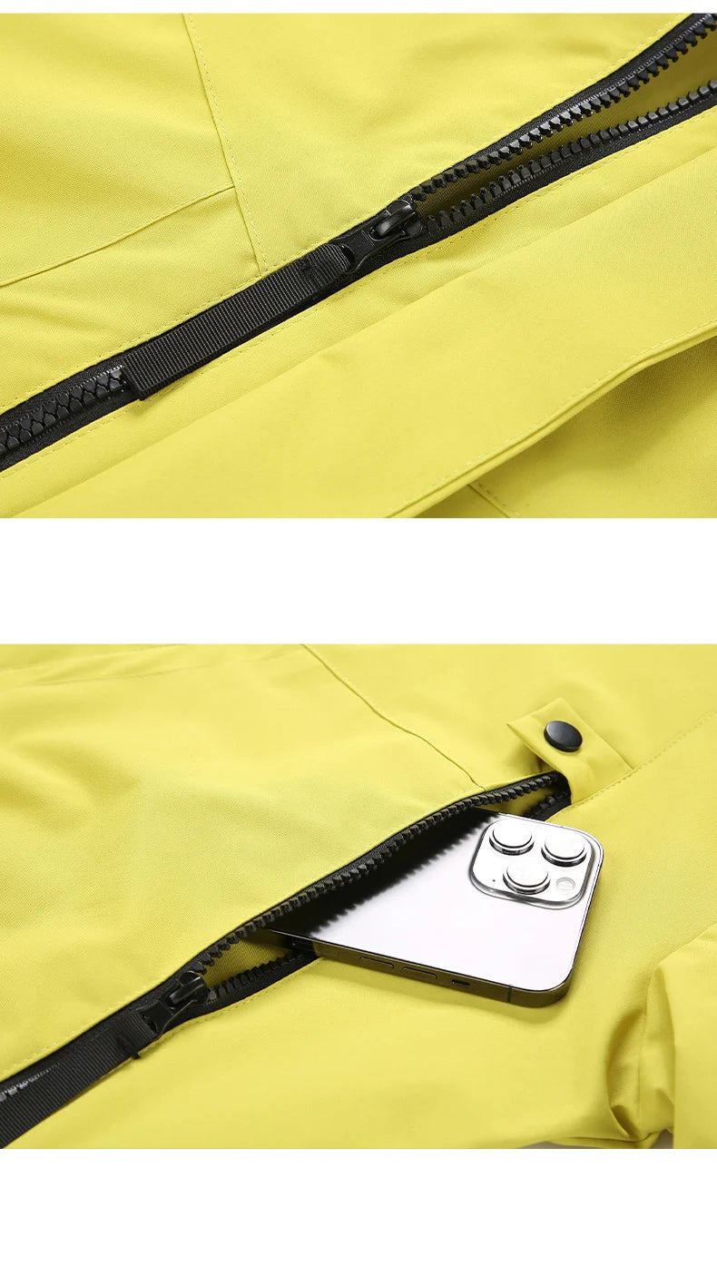 Unisex Hiking Jacket Men Outdoor Waterproof Climbing Fishing Hooded Jacket Autumn Spring Women Windproof Detachable Camping Coat