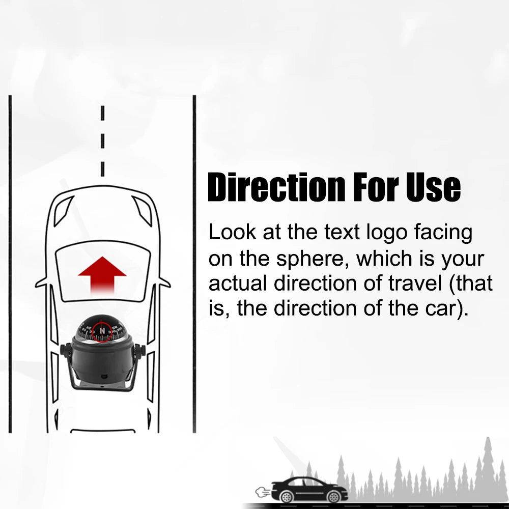 With Electronic LED Light Nautical Compass Waterproof 12V LC550 Navigation Positioning 360°rotating Boat Compass