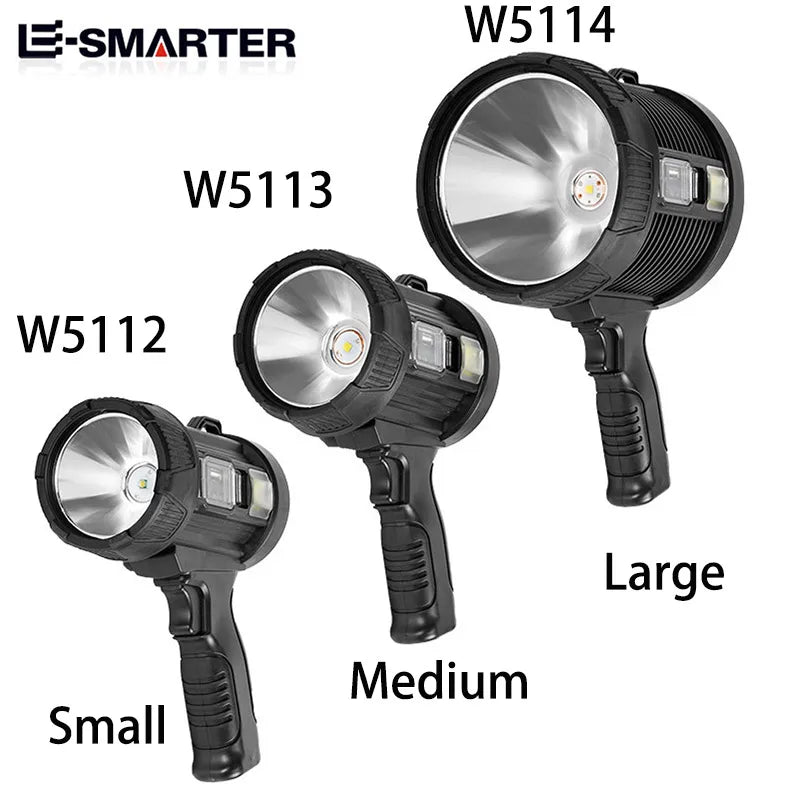 Rechargeable Spotlight 900000 Lumens Led Spot Lights Handheld Large Flashlight Super Bright Outdoor Solar Spotlights Searchlight