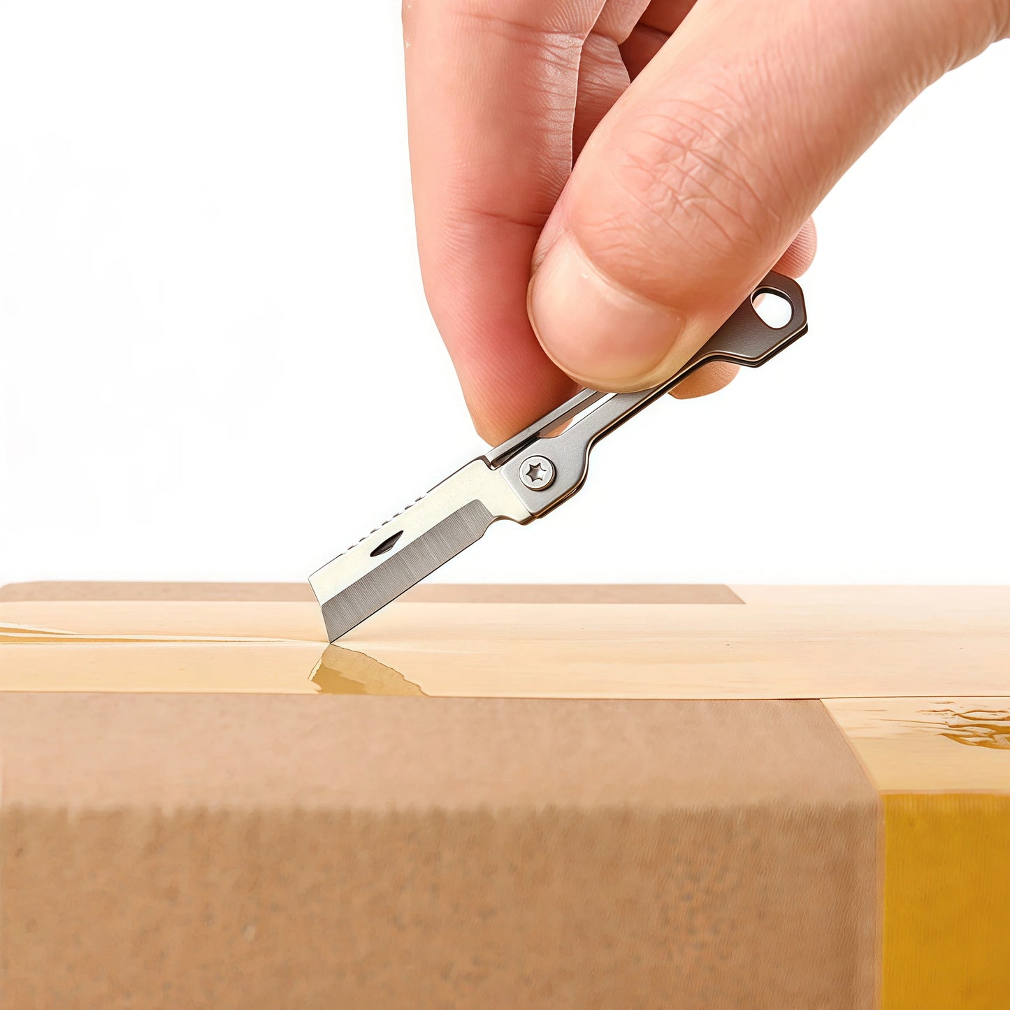 1Pc Stainless Steel Mini Folding Knife - Multi-Function Pocket Tool Keychain for Outdoor Camping & EDC