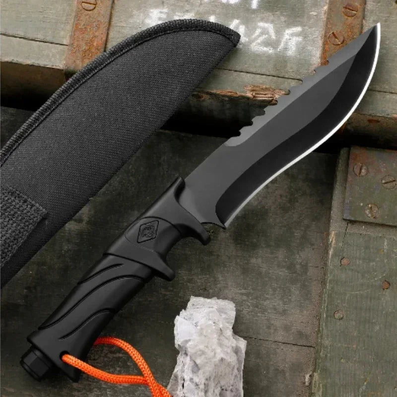 NEW Outdoor Camping Tactical Straight Knife, Portable Outdoor Tool Knife, EDC Gear, High Hardness Self-Defense Survival Knife