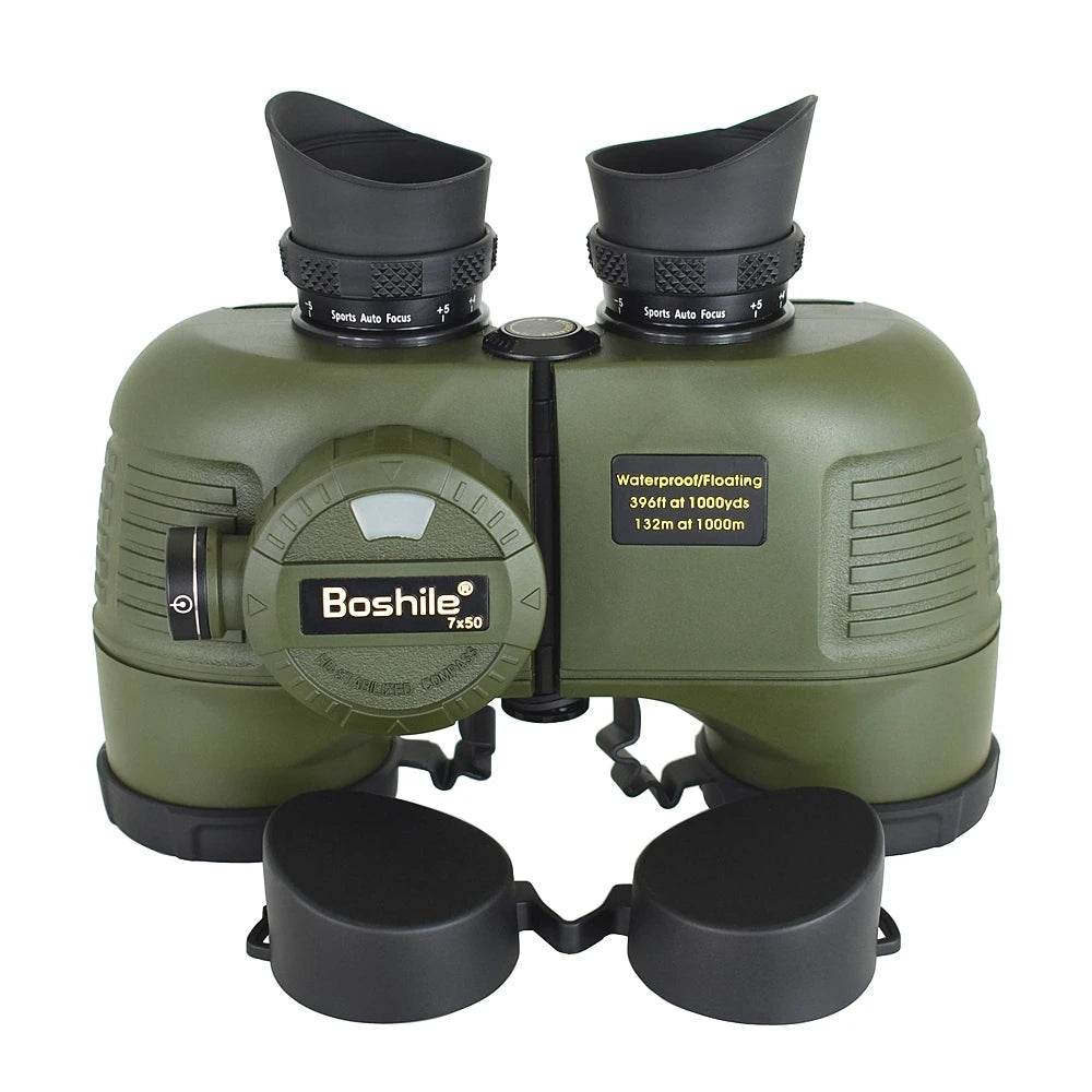 Powerful Marine Binoculars Boshile 7x50 Waterproof Telescope With Rangefinder Compass BAK4 Prism FMC Lens For Navigation Hunting