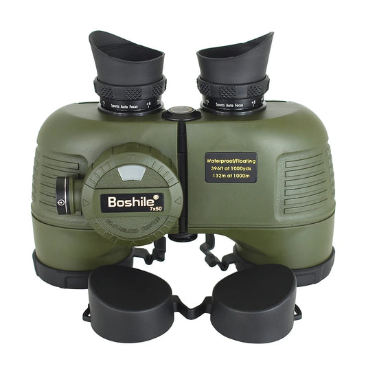 Powerful Marine Binoculars Boshile 7x50 Waterproof Telescope With Rangefinder Compass BAK4 Prism FMC Lens For Navigation Hunting