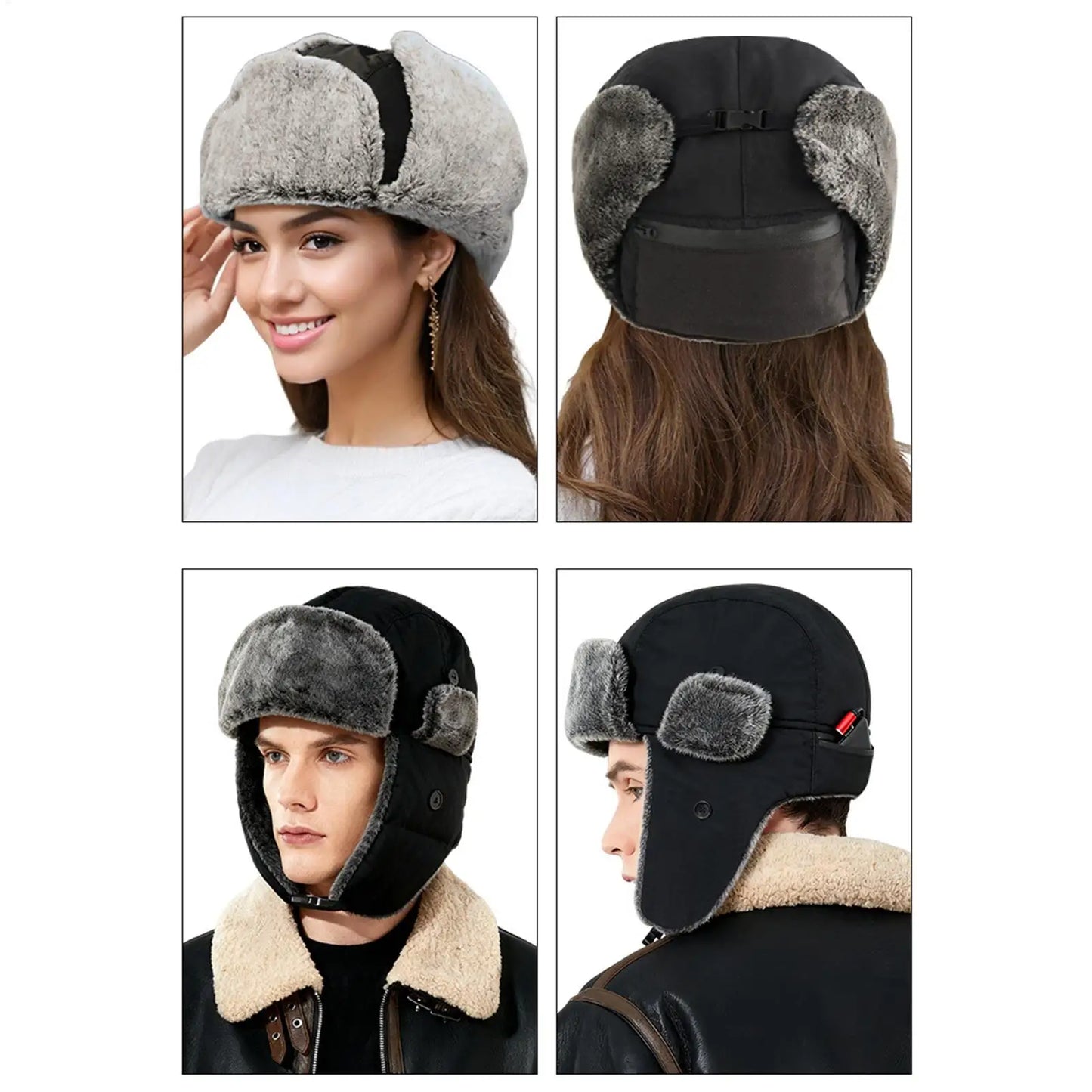 Winter ski Electric Heating Hat Men Woman USB Electric Warm Heated Hat Windproof Thermal Ear Protection Hat For Outdoor Camping