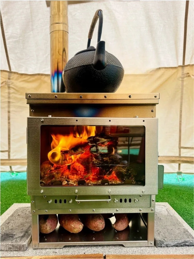 Stainless Steel Smokeless Fireplace Multifunctional Tent Firewood Stove Camping Firewood Stove Portable Heating Stove