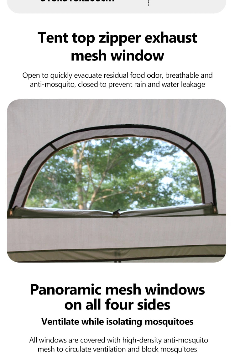 Outdoor Camping Tent with Chimney Large Family 5-9 Person Waterproof Sun Protection with Aluminum Poles Beach Hiking Fishing