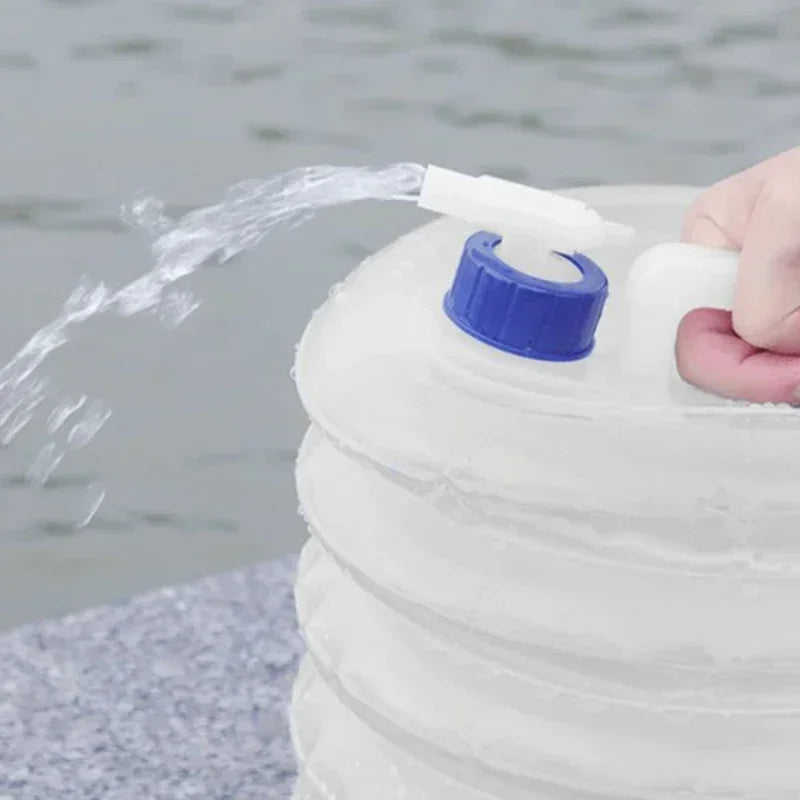 5L-15L Outdoor Collapsible Water Bag Camping Foldable Water Containers Drinking Multifunction Telescopic Storage Water Bottle