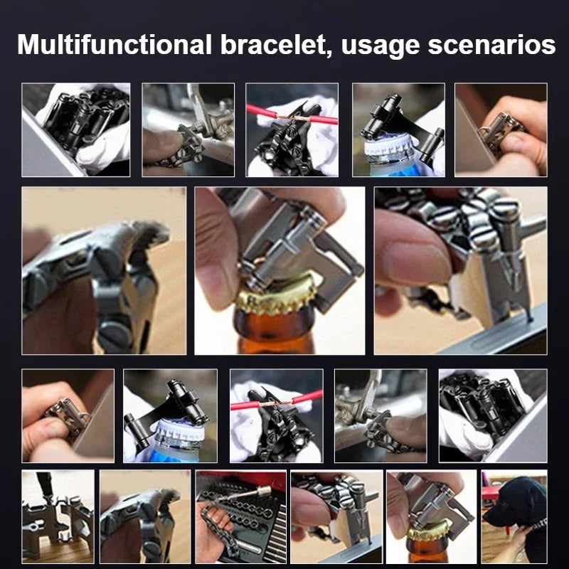 Outdoor Multi functional Tool Bracelet Pedal Stainless Steel Bolt Driver Wearable Bicycle Multi functional Outdoor Tool