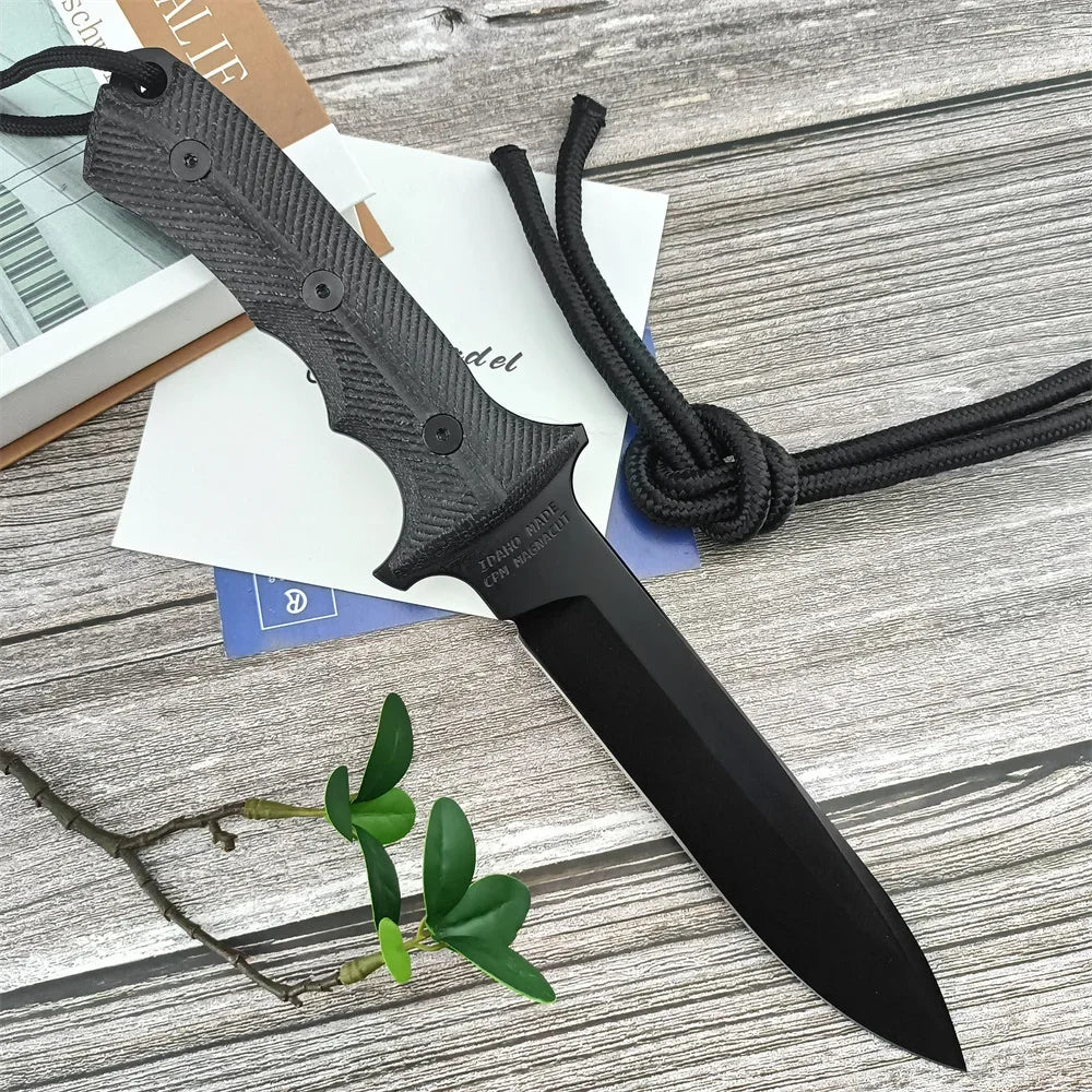 Green Beret Tactical Fixed Blade Knife with Sheath - D2 Steel Survival Knife, G10 Handle for Military EDC, Outdoor Camping