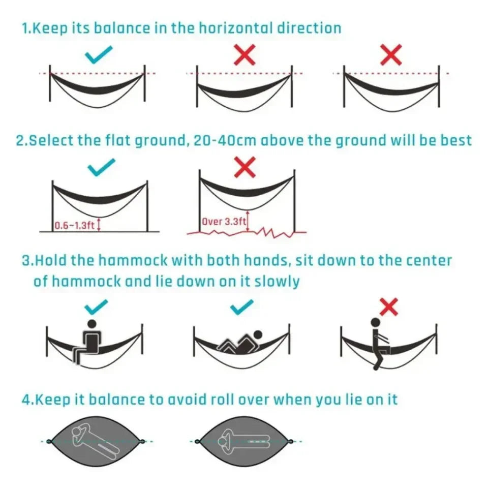 Camping Hammock Fully Automatic Quick Opening Mosquito Net Outdoor Camping Tent High Strength Parachute Fabric Hanging Bed Net