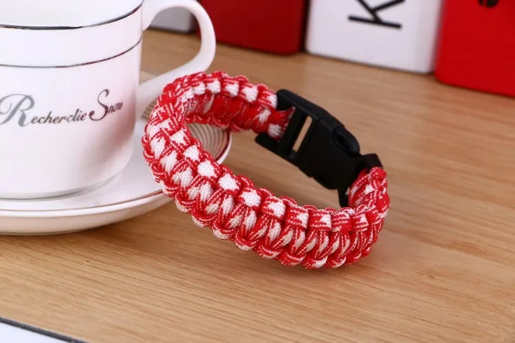 Men's New Outdoor Survival Paracord Bracelet For Men Camping Hiking Buckle Wristband Women Rope Bracelete Male Jewelry Gift