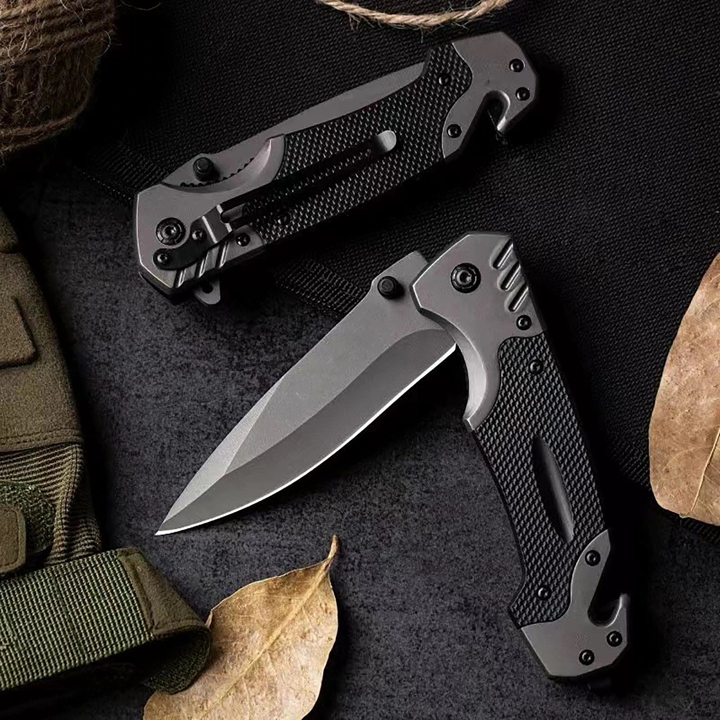 High Performance Stainless Steel Folding Knife Tactical Survival Knife, Suitable for Outdoor Camping, Hunting, and Fishing