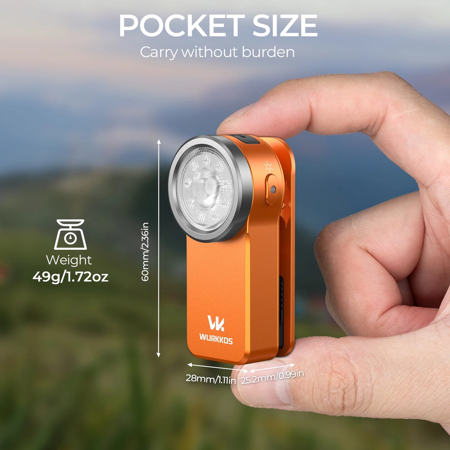 Wurkkos HD03 680LM Mini Clip Light USB C Rechargeable Pocket Flashlight Spotlight/Floodlight Portable EDC RGB Torch with Magnet