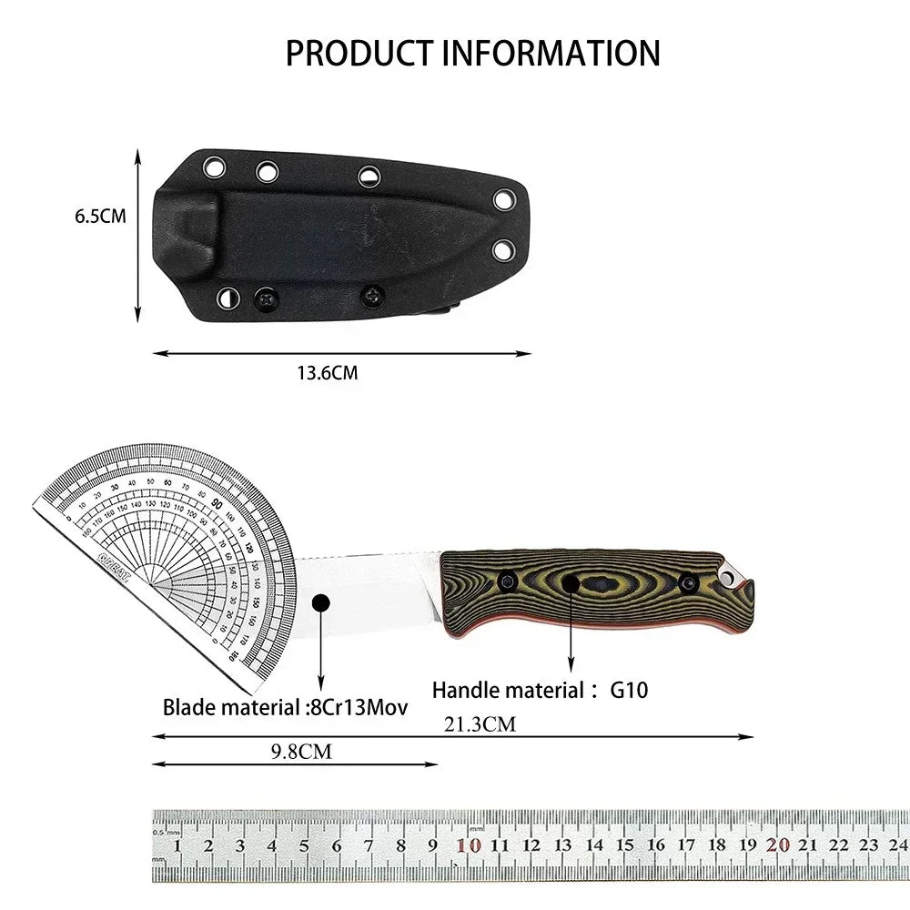 BM 15002/ 15017 Wilderness Survival Straight Blade Pocket Knife with Sheath Hunting Combat Tools Bushcrafter Outdoor Gift Knives
