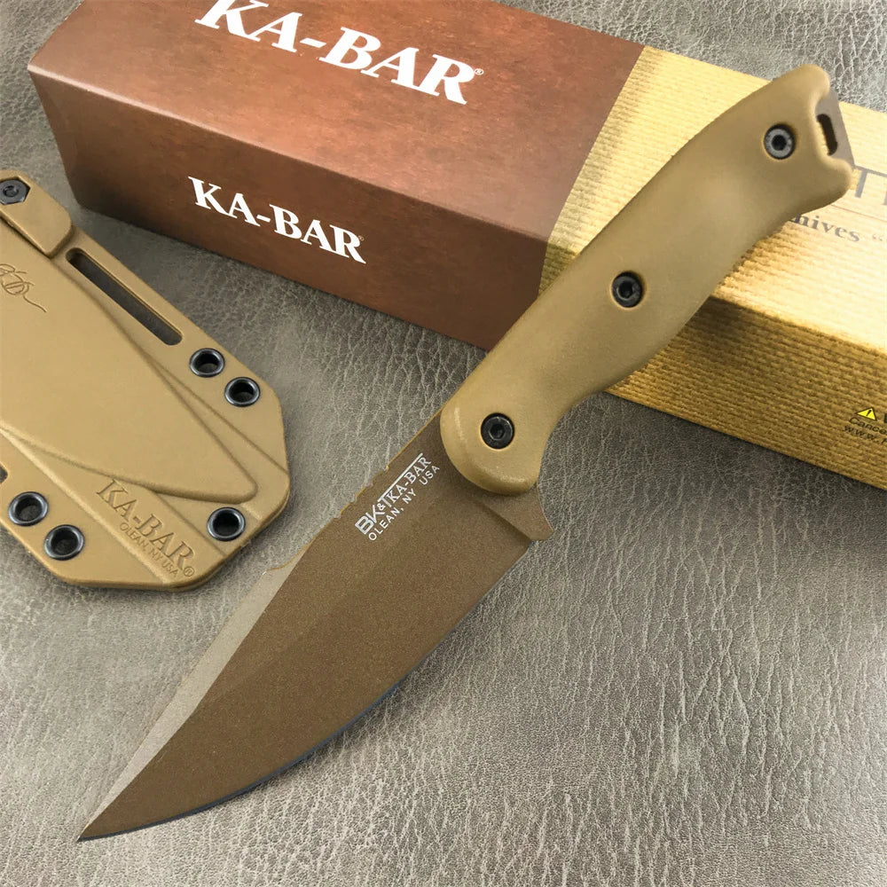 KA-BAR18 Military Fixed Blade Knife D2 Blade Nylon Fiberglass Handle Outdoor Jungle Hunting Cutting Knives EDC Emergency Tools