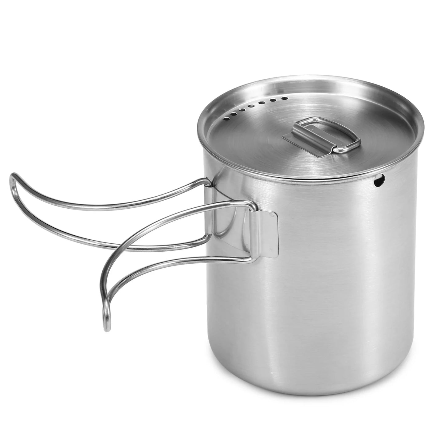 1000ml Stainless Steel Vacuum Insulated Water Bottle with 700ml Water Cup Hanging Pot for Survival Camping Hiking Backpacking