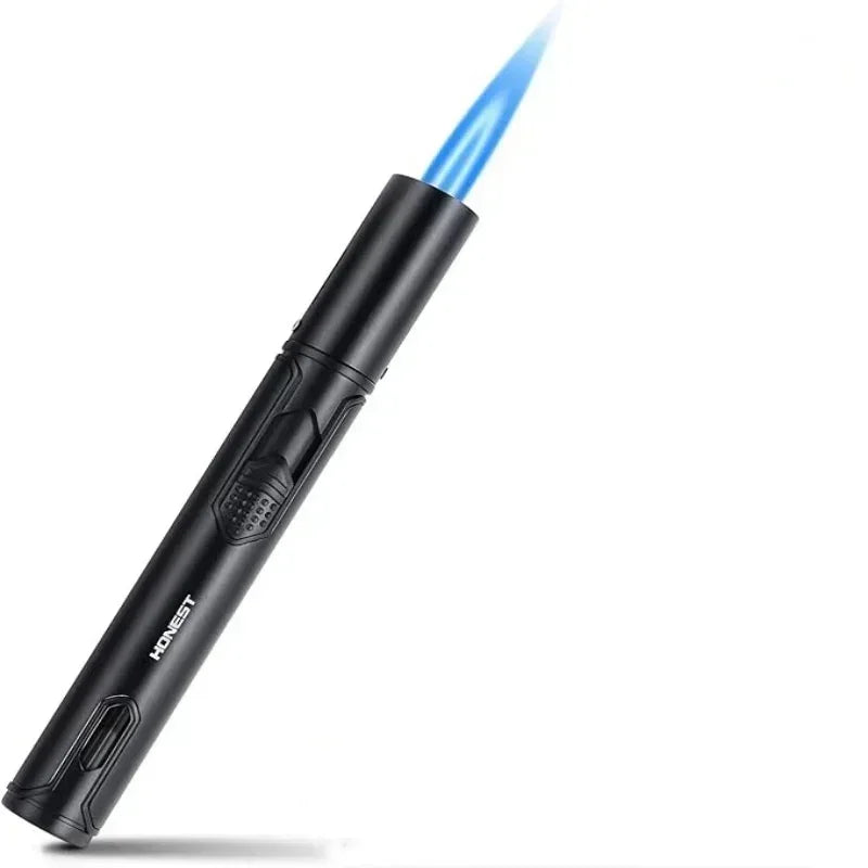 4PC/1PC Honest Metal Windproof Torch Gas Lighter,  Refillable Pen Jet Flame Igniter for Kitchen BBQ Candle Camping Men's Gadget