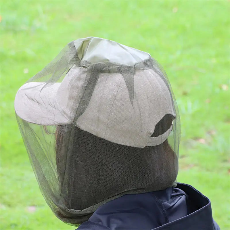 Mosquito Head Net Mesh, Bug Netting Hat Hood Against Fly Midge Gnat Insect Shield Protection Face Mask for Night Fishing