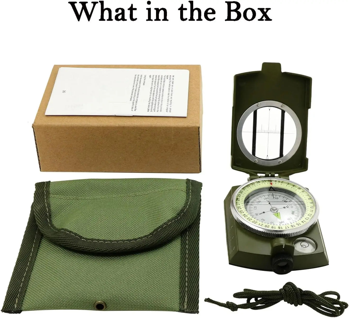 Outdoor Survival Compass High Precision Professional Metal Sight Compass Luminous for Outdoor Hiking Climbing Exploring Geology