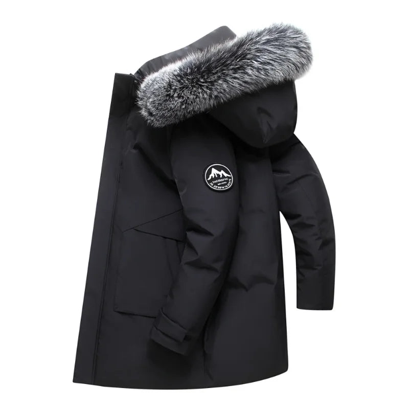 Outdoor Hiking Camping in Winter Windproof Warm Casual Fur Collar Feather Jacket Comfortable Versatile Warm Down Jacket