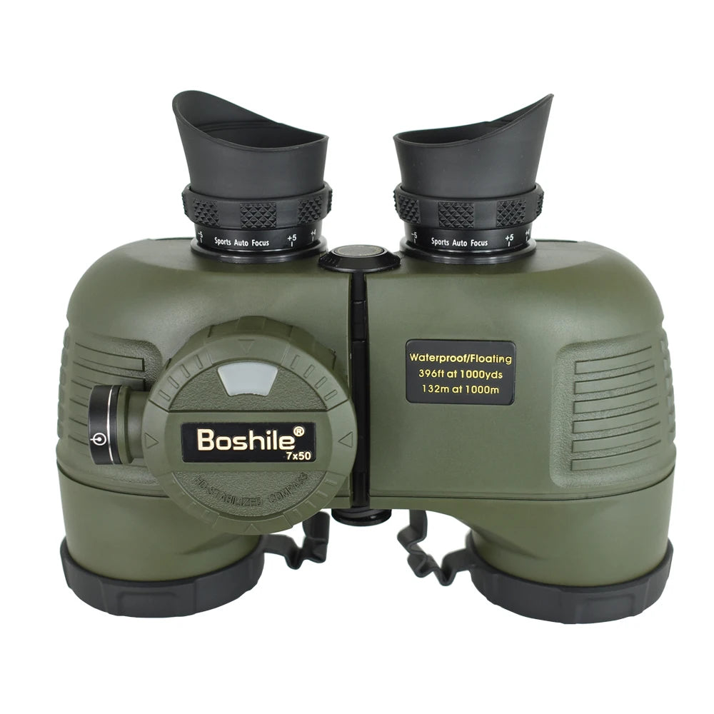 Powerful Marine Binoculars Boshile 7x50 Waterproof Telescope With Rangefinder Compass BAK4 Prism FMC Lens For Navigation Hunting