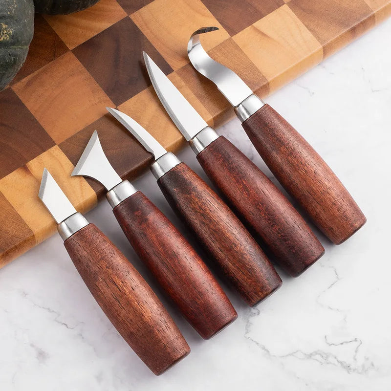 Hand Carving Knife Set for Pumpkin Carving Wood Spoon Sculpture Gift for Beginners Pros Christmas Children's Day