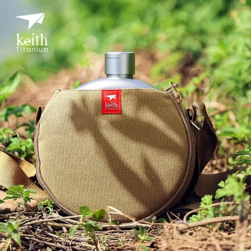 Keith Titanium Sports Water Bottle 4.2L Cowboy Canteen  Large Capacity Lightweight for Outdoor  Camping & Hunting