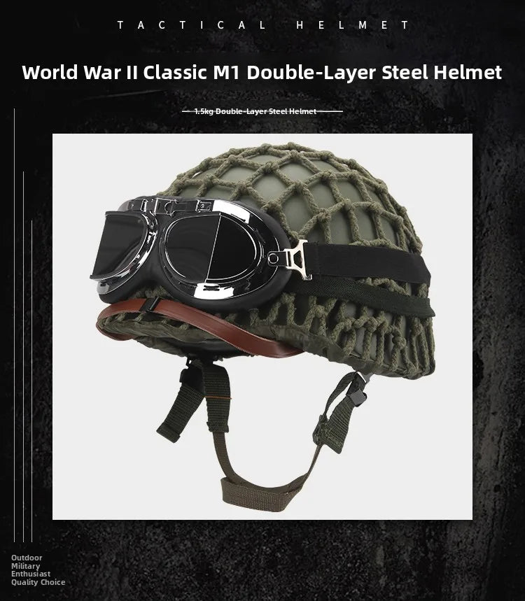 Tactical Battle Helmet Double Layer Anti-Lo Steel Helmet Field Brother Cany Heaear Film And TV Props Military Fan Gear
