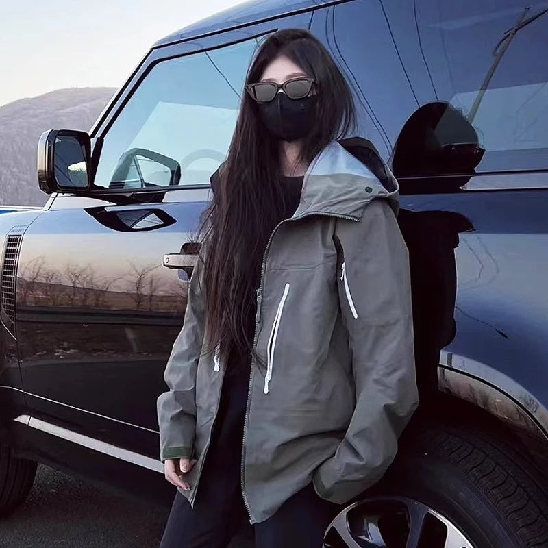 ARC SV Embroidery Bird Logo Three Layer Mens Womens Camping Coat Outdoor Waterproof Windbreaker Hiking Ski Jackets Unisex