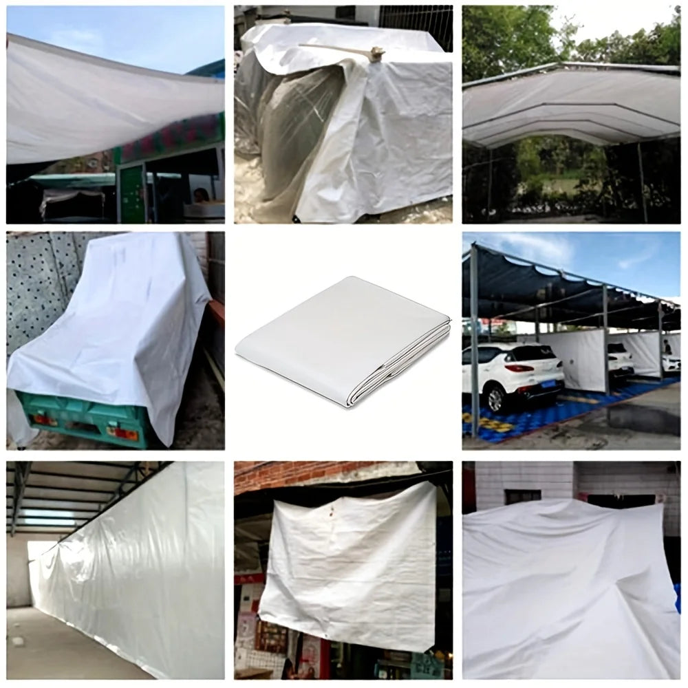 White Custom Large Tarp 3x5 6 8m*8 10 12 3 4x4 5m Outdoor Sun Shade Awning Waterproof Tarpaulin Uv Blocking Tent Camp Rain Cover