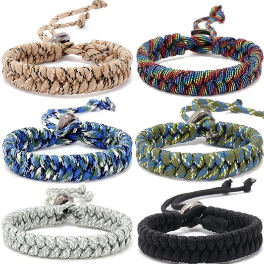 Adjustable Survival Emergency Bracelet Paracord Rope Bracelet Weaving Cord For Men Women OutdoorSport Camping Hiking Accessories