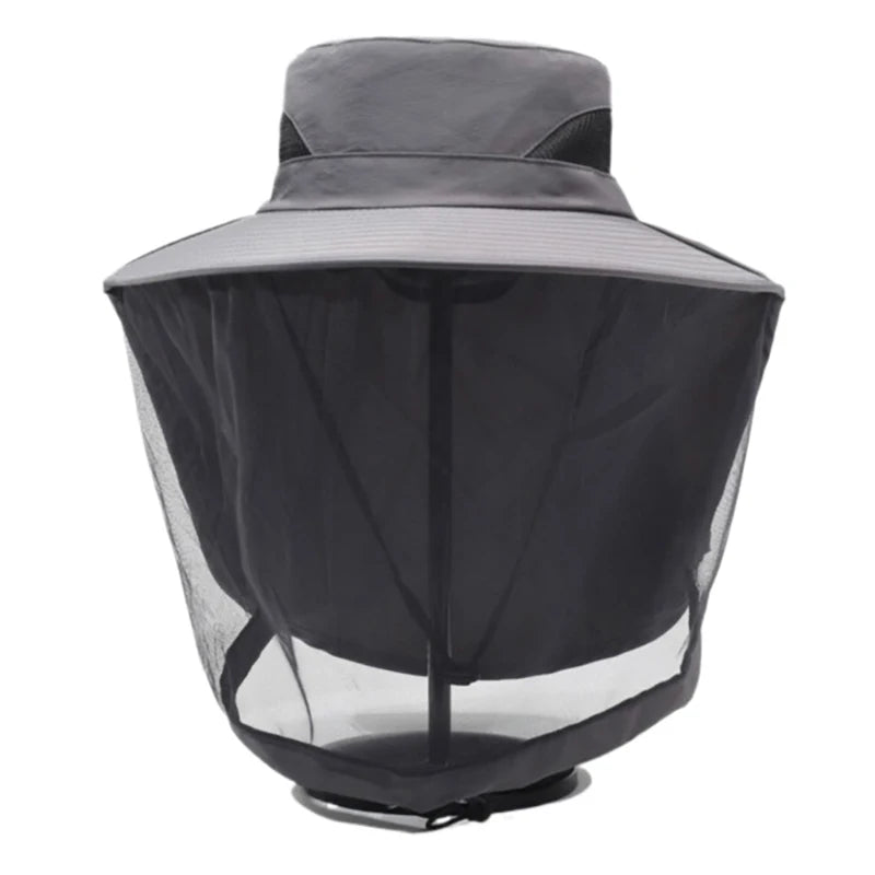 Outdoor Fishing Cap Anti Mosquito Insect Hat Fishing Hat Bug Mesh Head Net Face Protector Camping Hats Fishing Cap