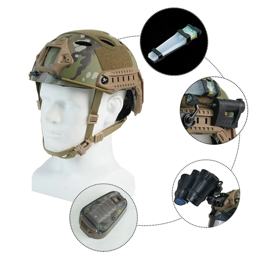 Military Helmet Kids Adults CS War Gaming Cosplay Outdoor Sports ABS Thickened Camouflage Army Helmet Head Protective Equipment