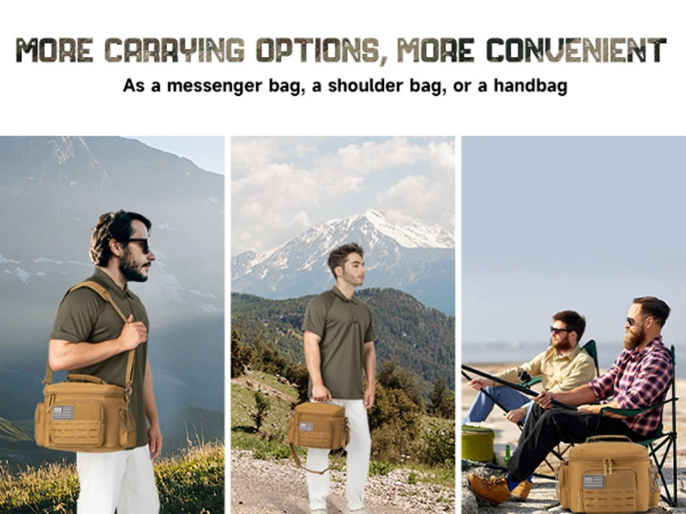 Tactical Lunch Box for Men Outdoor Heavy Duty Lunch Bag Work Leakproof Insulated Durable Thermal Cooler Bag Meal Camping Picnic