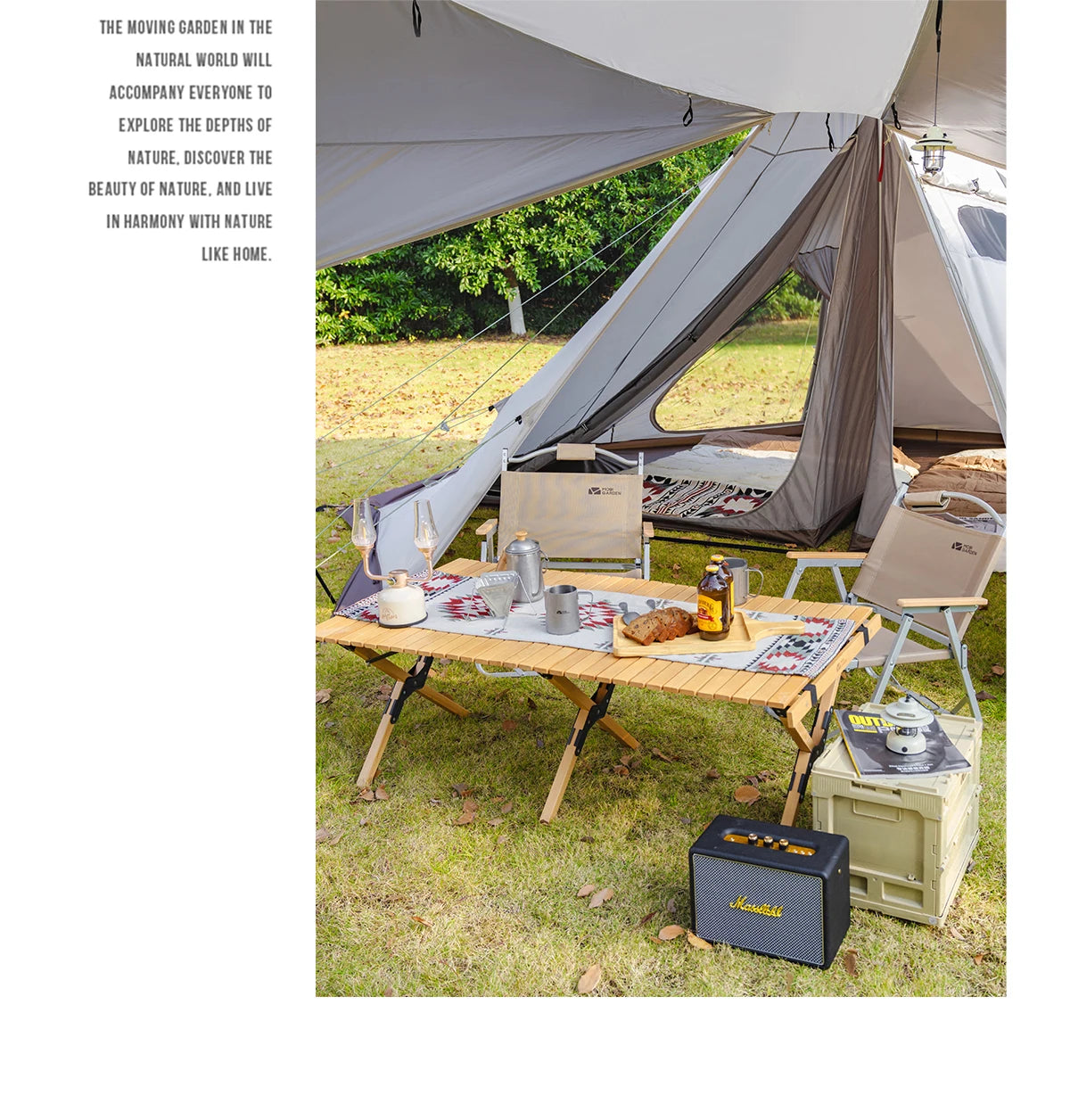 MOBI GARDEN Camping Pyramid Tent 4-6 Person Waterproof UV Protection Home Outdoor 3 Seasons Forest Tower 280